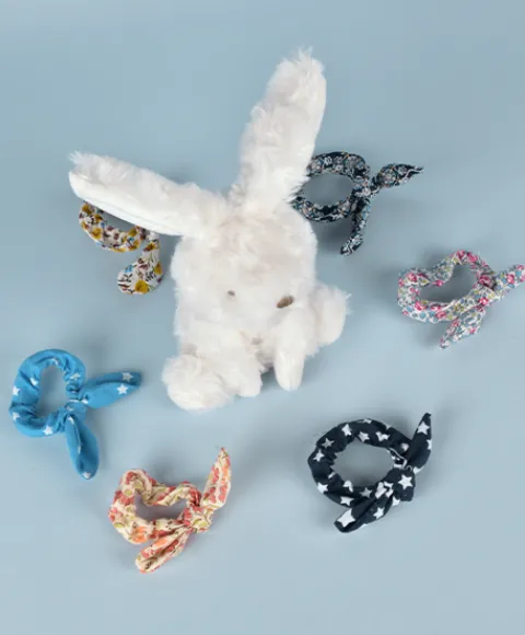 Doudou et Compagnie Lapin blanc avec chouchou -12 cm - Modèle aléatoire> Petit Format