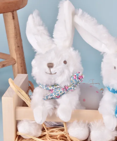 Doudou et Compagnie Lapin blanc avec chouchou -12 cm - Modèle aléatoire> Petit Format