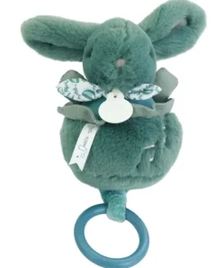 Doudou et Compagnie Lapin DOUDOU® - boite à musique lapin - 20 cm - Vert> Boîte À Musique