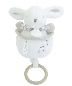 Doudou et Compagnie Lapin DOUDOU® - boite à musique lapin - 20 cm - Blanc><noscript><img width=