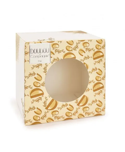 Doudou et Compagnie Lapin DOUDOU® - Peluche lapin jaune moutarde avec doudou assorti - 16 cm> Doudou Mouchoir|Petit Format