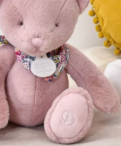 Doudou et Compagnie L'Ours Doudou® - Ours en peluche rose - 25 cm><noscript><img width=