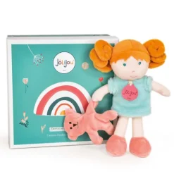 Doudou et Compagnie Ma première poupée douce Verte - Mlle menthe - 21 cm><noscript><img width=