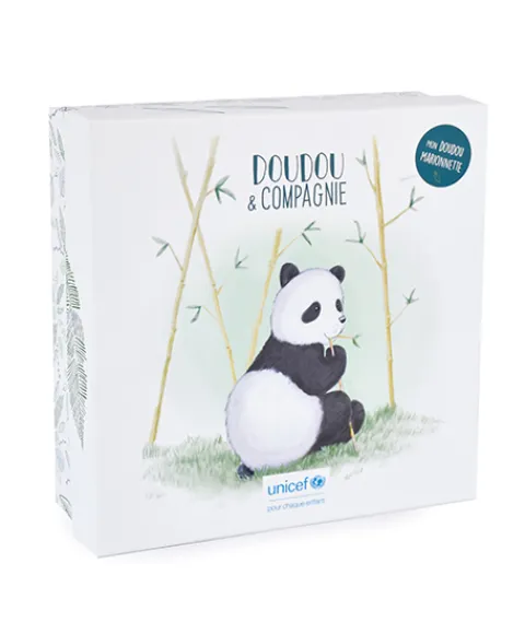 Doudou et Compagnie Marionnette à main peluche Panda - 25cm - Unicef - 0-6 mois> Marionnettes|Marionnettes