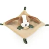 Doudou et Compagnie Mini Doudou chien plat marron et beige - 19 cm> Petit Format|Doudou Plat