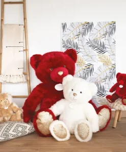 Doudou et Compagnie Ours Collection blanc poudré - 60 cm><noscript><img width=
