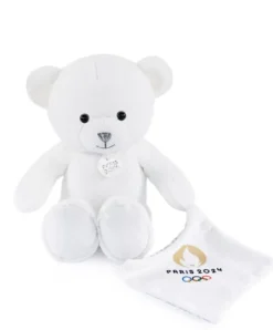 Doudou et Compagnie Ours en peluche blanc avec doudou paris 2024 - 25 cm> Peluches|Les Ours En Peluche