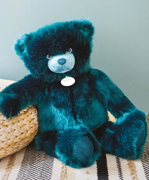 Doudou et Compagnie Ours en peluche bleu paon - Collection - 40 cm> Les Ours En Peluche