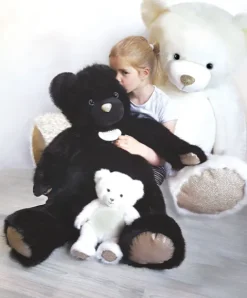Doudou et Compagnie Ours en peluche Géant Collection - Blanc Poudré -120 cm><noscript><img width=