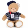 Doudou et Compagnie Ours en peluche marron avec marinière et béret - 28 cm> Peluches|Les Ours En Peluche