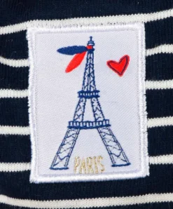 Doudou et Compagnie Ours en peluche marron avec marinière et béret - 28 cm><noscript><img width=