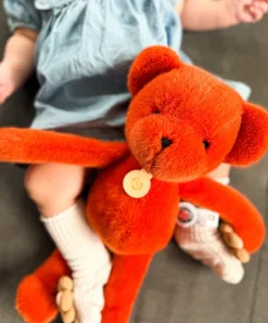 Doudou et Compagnie Ours en peluche Orange Terracotta - Roland Garros- 40 cm - Fabriqué en France><noscript><img width=