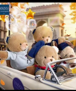 Doudou et Compagnie Peluche chien marron clair T Shirt Tour Eiffel - 26 cm><noscript><img width=