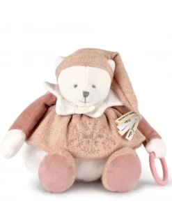 Doudou et Compagnie Peluche eveil Bébé Ours Rose - 30 cm - Collection Anniversaire> Peluches
