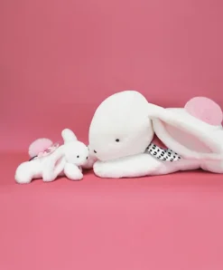 Doudou et Compagnie Peluche géante XXL Lapin rose - Happy Blush - 80 cm><noscript><img width=