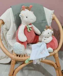 Doudou et Compagnie Peluche girafe beige et orange - 30 cm><noscript><img width=