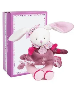 Doudou et Compagnie Peluche hochet Cerise le lapin rose - 19 cm> Hochets Et Pantins D'Activités