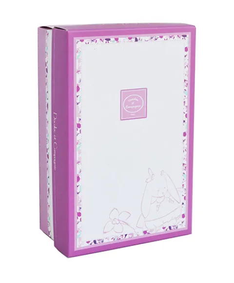 Doudou et Compagnie Peluche hochet Cerise le lapin rose - 19 cm> Hochets Et Pantins D'Activités