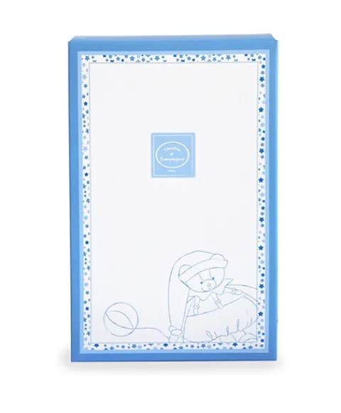 Doudou et Compagnie Peluche hochet ours Petit chou - Bleu - 19 cm> Hochets Et Pantins D'Activités