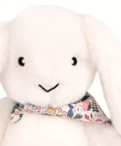 Doudou et Compagnie Peluche lapin Blanc 35 cm - Lapin Fleurette> Peluches