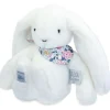 Doudou et Compagnie Peluche lapin blanc 25 cm - Lapin Fleurette> Peluches