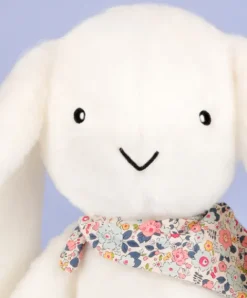 Doudou et Compagnie Peluche lapin Blanc XXL - Lapin Fleurette 50 cm><noscript><img width=