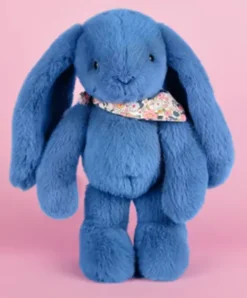Doudou et Compagnie Peluche lapin Bleu 35 cm - Lapin Fleurette> Peluches