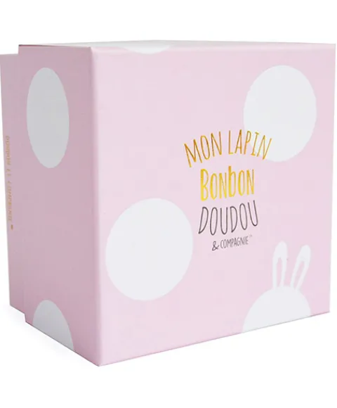 Doudou et Compagnie Peluche Lapin Bonbon Rose - 20 cm> Peluches