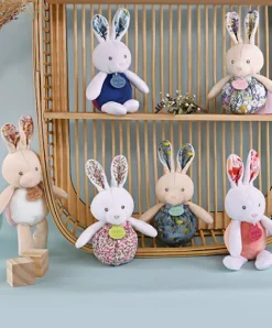 Doudou et Compagnie Peluche lapin Pâques pop-up - Rose pale><noscript><img width=