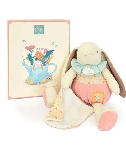 Doudou et Compagnie Peluche lapin rose avec doudou - LAPIN CIBOULETTE - 28 cm> Peluche Avec Doudou