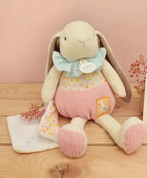 Doudou et Compagnie Peluche lapin rose avec doudou - LAPIN CIBOULETTE - 28 cm> Peluche Avec Doudou