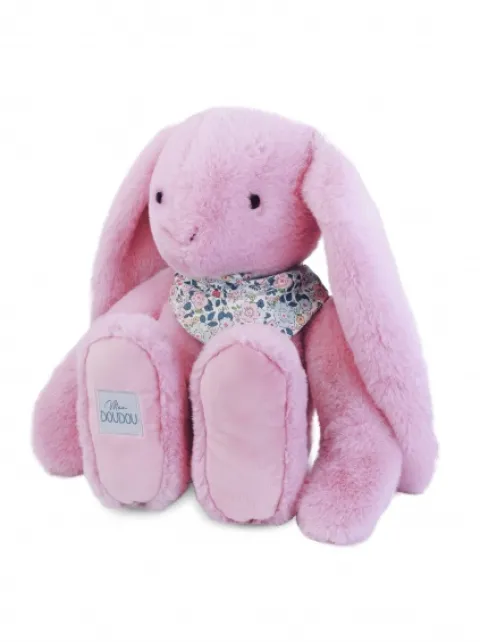 Doudou et Compagnie Peluche lapin Rose XXL - Lapin Fleurette 50 cm> Peluches Géantes|Peluches