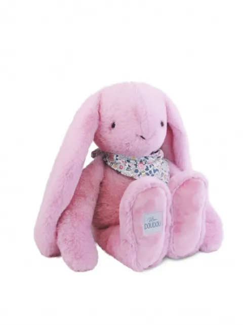 Doudou et Compagnie Peluche lapin Rose XXL - Lapin Fleurette 50 cm> Peluches Géantes|Peluches
