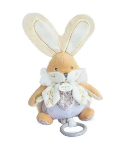 Doudou et Compagnie Peluche musicale lapin de sucre Blanc - 20 cm> Boîte À Musique