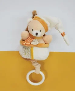 Doudou et Compagnie Peluche musicale ours beige et miel - 20 cm> Boîte À Musique