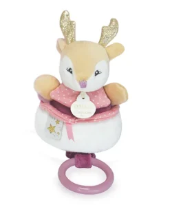 Doudou et Compagnie Peluche musicale renne beige - 20 cm> Boîte À Musique