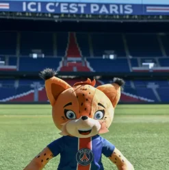Doudou et Compagnie Peluche officielle PSG Mascotte Germain Le Lynx - 25 cm><noscript><img width=