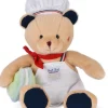 Doudou et Compagnie Peluche Ours beige - Chef avec Macaron vert - 28 cm> Peluches|Peluche Adulte