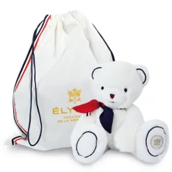 Doudou et Compagnie Peluche ours blanc fabriqué en France - L'Ours Élysée - 30 cm><noscript><img width=