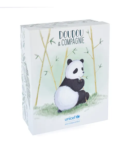 Doudou et Compagnie Peluche Panda avec bébé - 25 cm - Unicef> Peluches