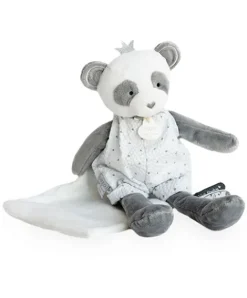 Doudou et Compagnie Peluche Panda gris avec doudou- Attrape-rêves - 28 cm> Peluche Avec Doudou