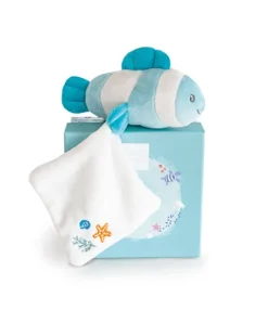 Doudou et Compagnie Peluche poisson clown mignon avec doudou - vert - 16 cm> Doudou Mouchoir|Peluche Avec Doudou