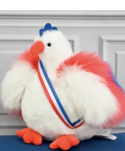 Doudou et Compagnie Peluche poule blanche - 20 cm - Fabriquée en France> Peluches