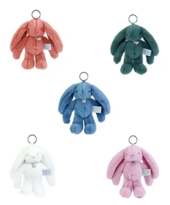 Doudou et Compagnie Porte clé en peluche Lapin Vert - 18 cm - Lapin Fleurette><noscript><img width=