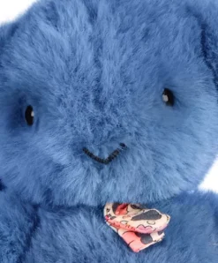 Doudou et Compagnie Porte clé en peluche Lapin Bleu- 18 cm - Lapin Fleurette><noscript><img width=
