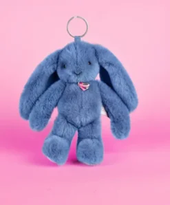 Doudou et Compagnie Porte clé en peluche Lapin Bleu- 18 cm - Lapin Fleurette><noscript><img width=