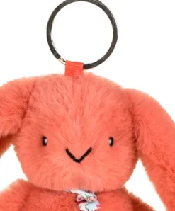 Doudou et Compagnie Porte clé en peluche Lapin Orange - 18 cm - Lapin Fleurette> Peluches|Porte-Clé