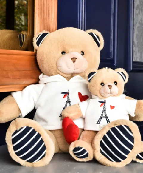 Doudou et Compagnie Porte clé Ours Sweat Tour Eiffel- 15 cm> Peluches|Les Ours En Peluche