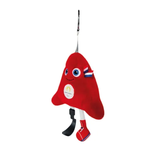 Doudou et Compagnie Porte-clés Mascotte Officielle Jeux Paralympiques Paris 2024 - 16 cm> Porte-Clé
