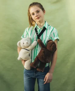 Doudou et Compagnie Sac bandouliere - Ours en peluche marron - 30 cm><noscript><img width=